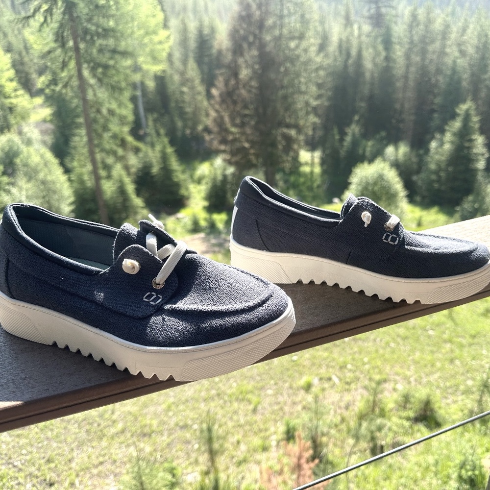 NWOT DR.SCHOLLS Women's Get Onboard Slip-on Canvas Shoes Navy size 8M